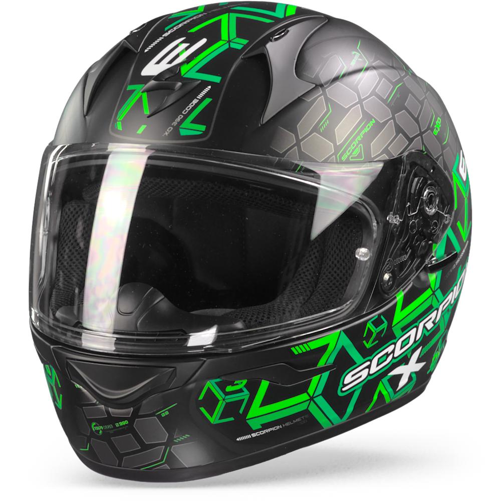 Scorpion EXO-390 Cube Matt Black Green M