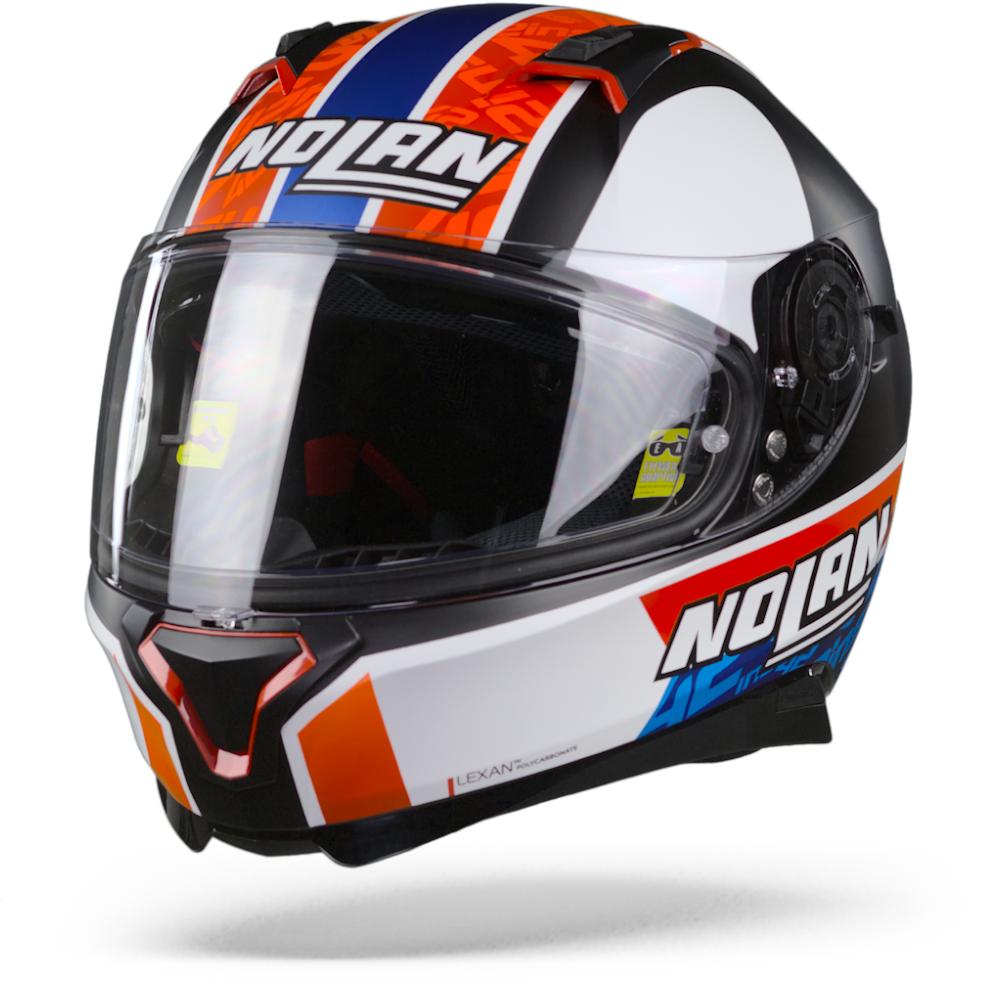 Nolan N87 Gemini 95 Rins Flat Black White Orange Blue M