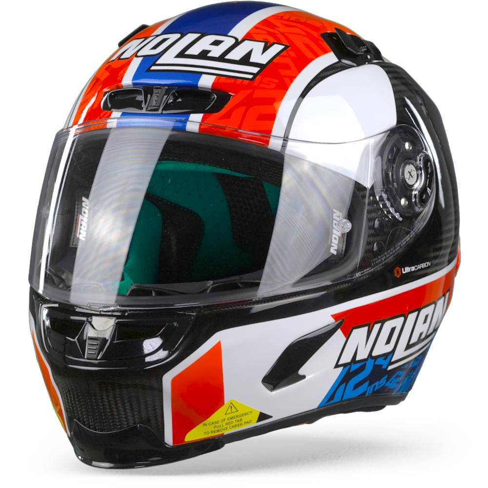 Nolan X-803 Ultra Carbon 55 Rins Carbon Black White Red Blue XL