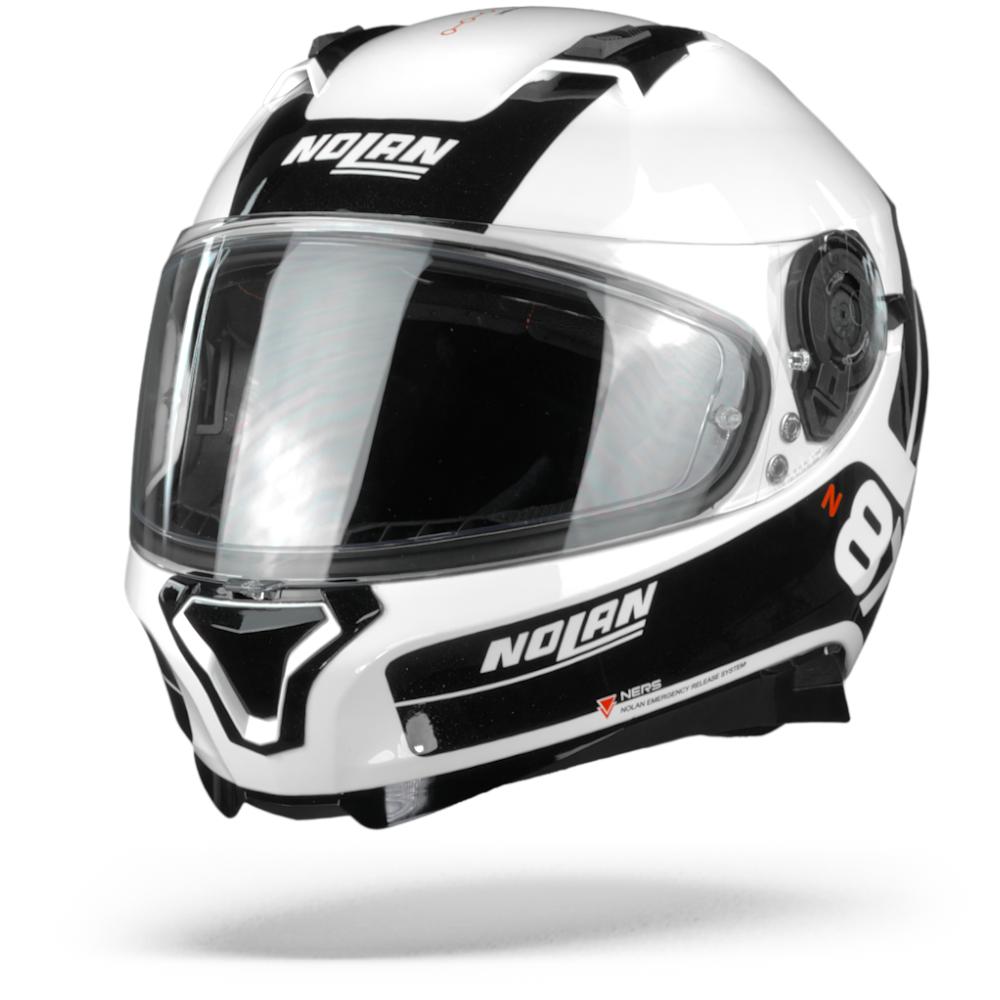 Nolan N87 Plus Distinctive 22 Metal White Black S