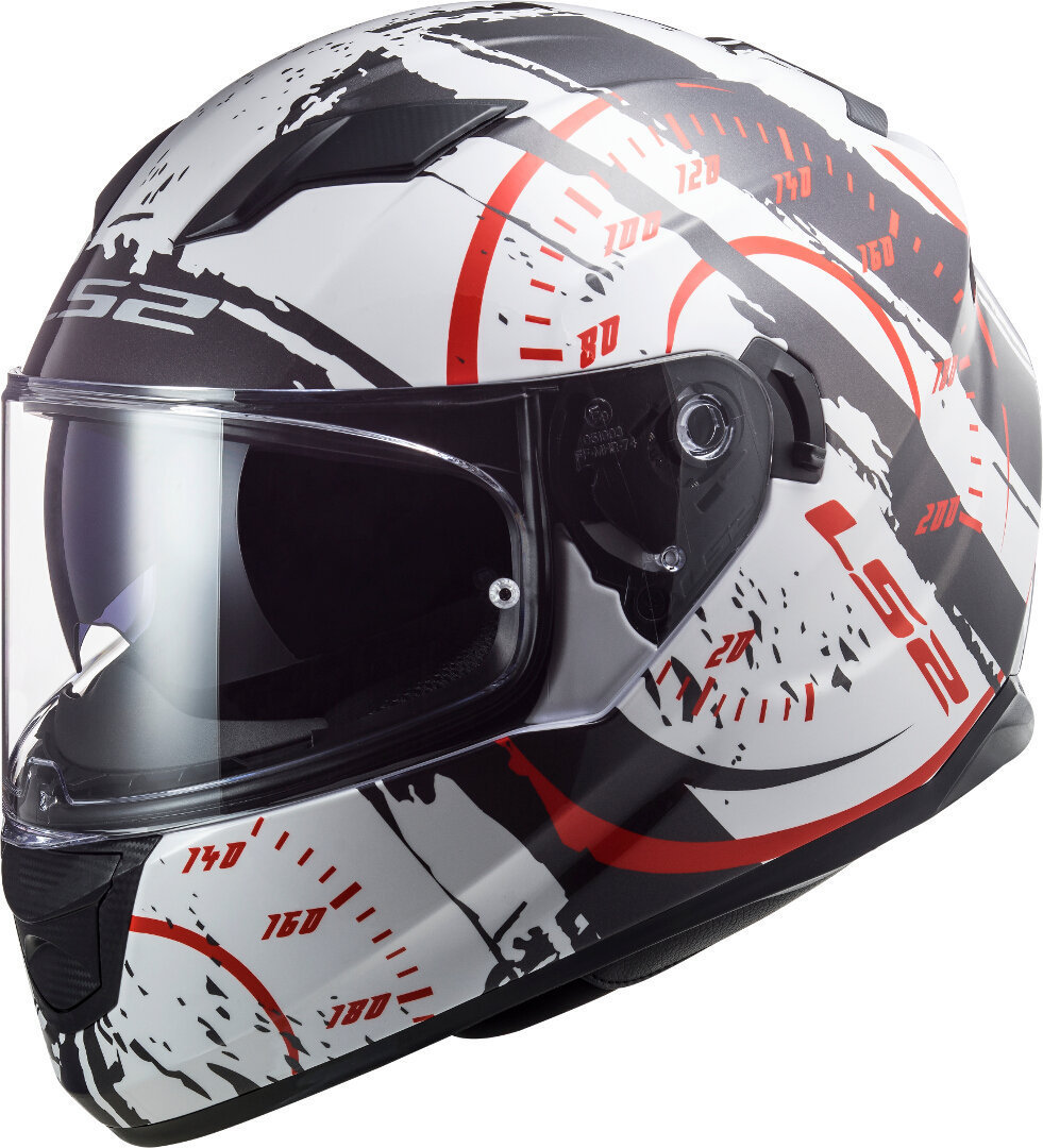 LS2 FF320 Stream Evo Tacho Gloss White Black Red M