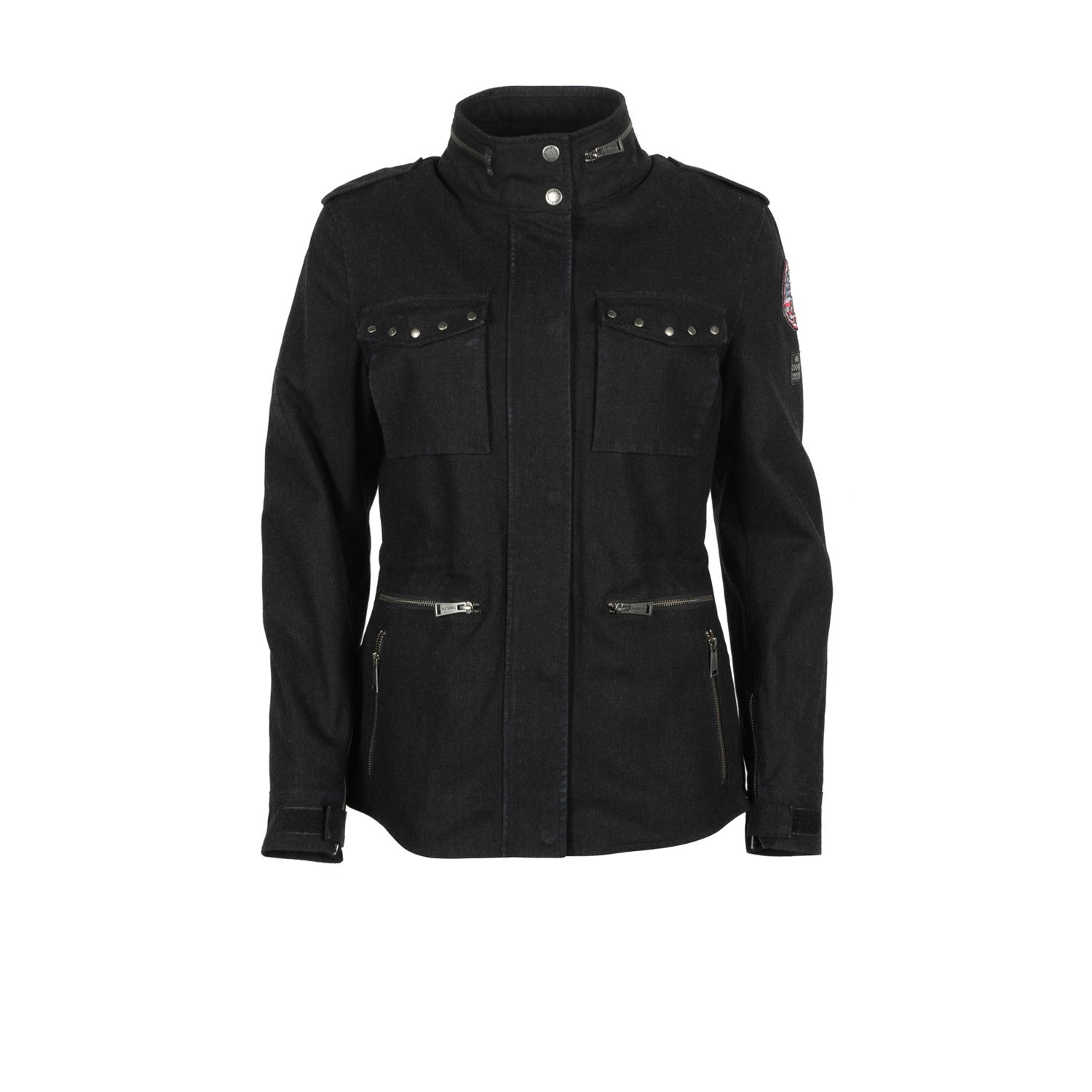 Helstons Tara Canvas Cotton Black Jacket M