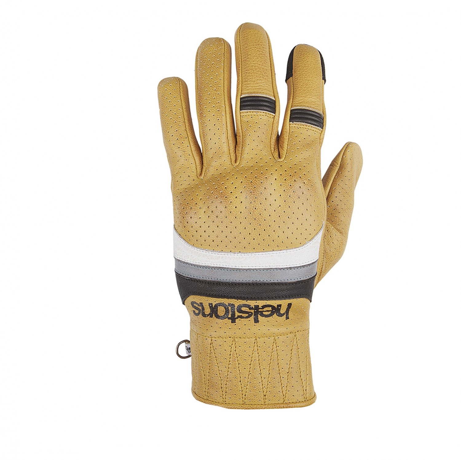 Helstons Mora Air Summer Leather Gold White Grey Black Gloves T10