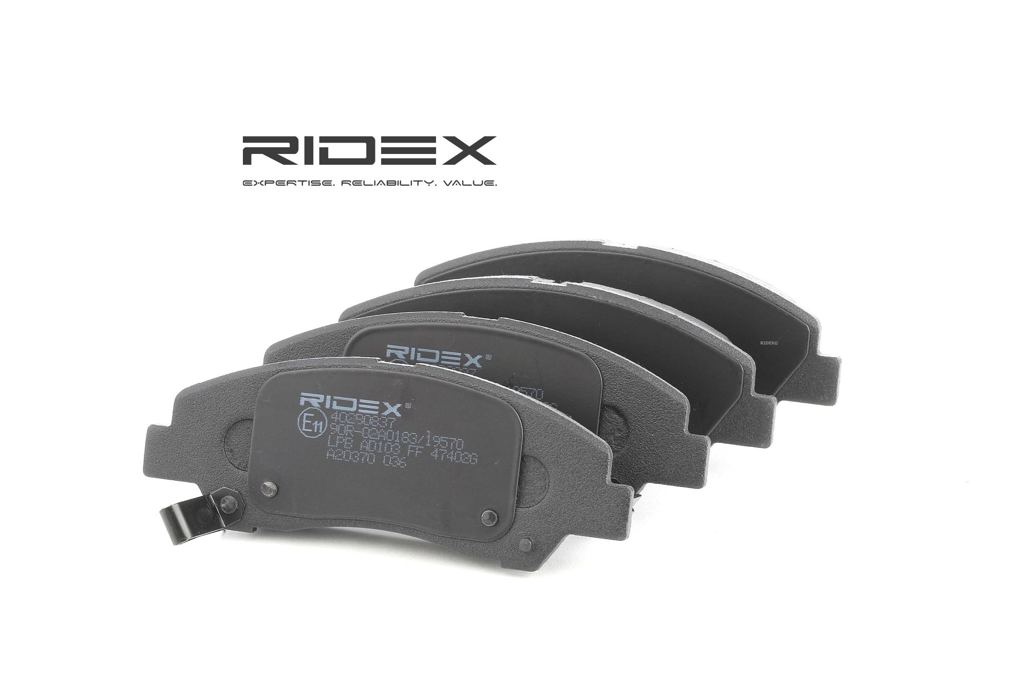 RIDEX Jarrupalat HYUNDAI 402B0837 58101B4A00,58101B4A05,58101B9A30 Jarrupalasarja,Jarrupala, Levyjarru 58101B9A70