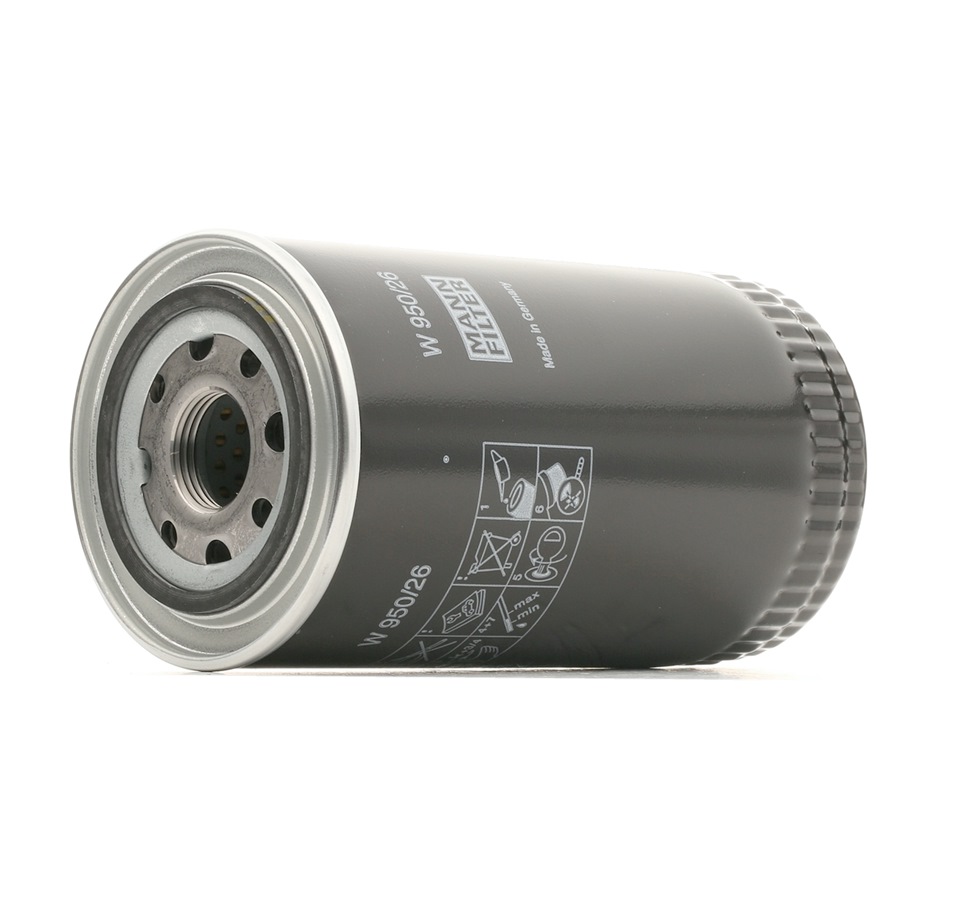 MANN-FILTER Öljynsuodatin VW,FORD,IVECO W 950/26 1399494,BG5X6731AA,BG6T6731AA 2992242,503120785,504033399,5040333990,504074043,15208LA40A,15208LA40B