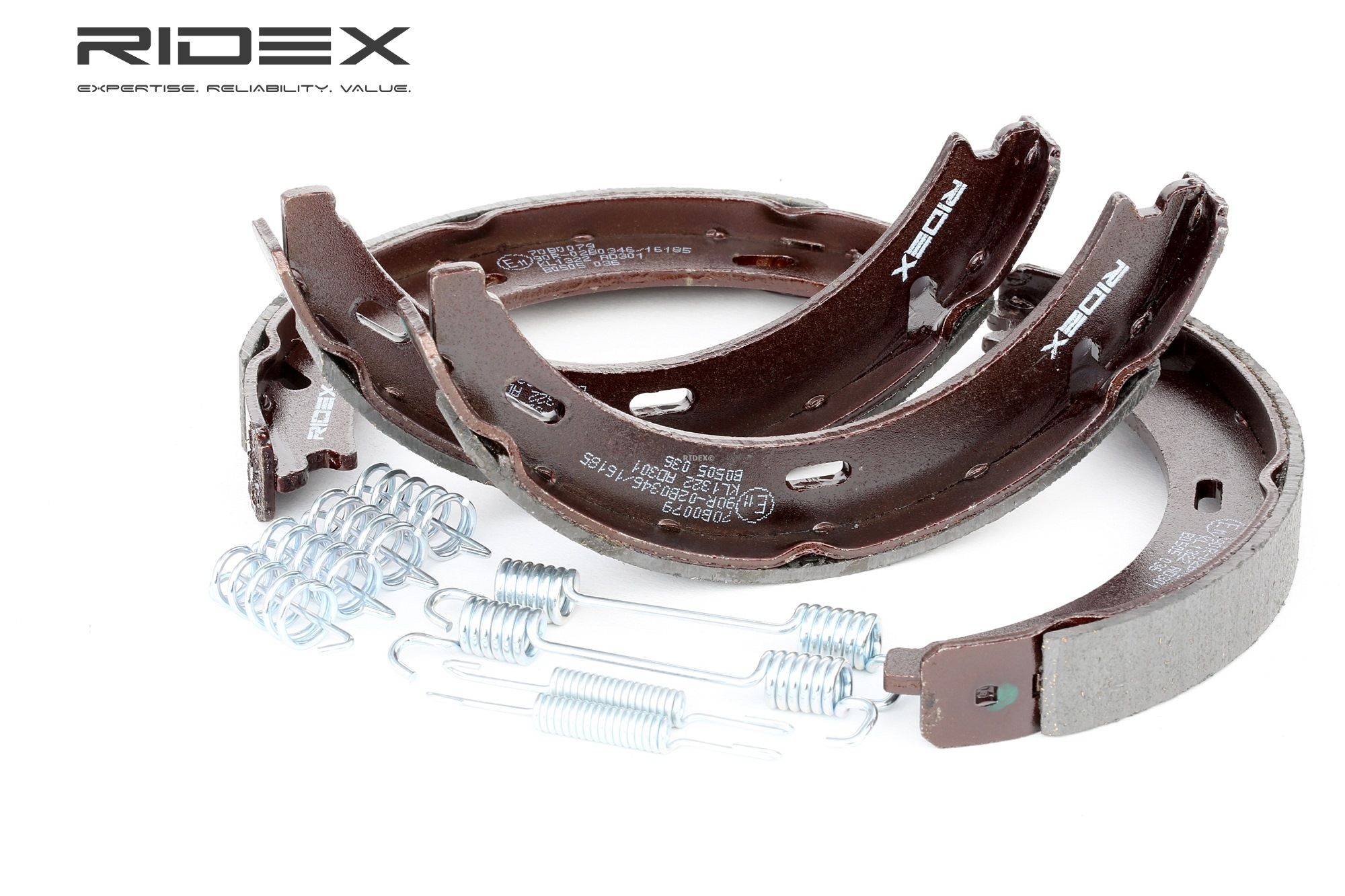 RIDEX Jarrukengät MERCEDES-BENZ,PORSCHE,CHRYSLER 70B0079 5096552AA,5143676AA,1244200220 Jarrukenkäsarja 1244200320,1244200520,1244200720,1244200820