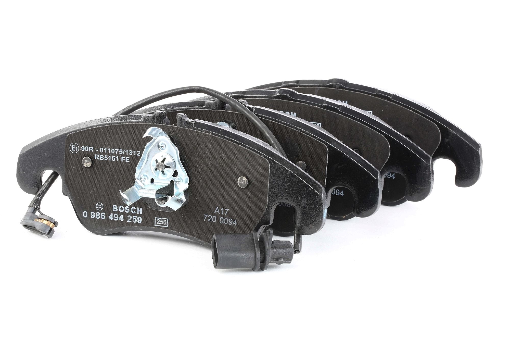 BOSCH Jarrupalat AUDI 0 986 494 259 8K0698151D,8K0698151E,8K0698151G Jarrupalasarja,Jarrupala, Levyjarru 8K0698151H,8K0698151J,8K0698151K,8R0698151