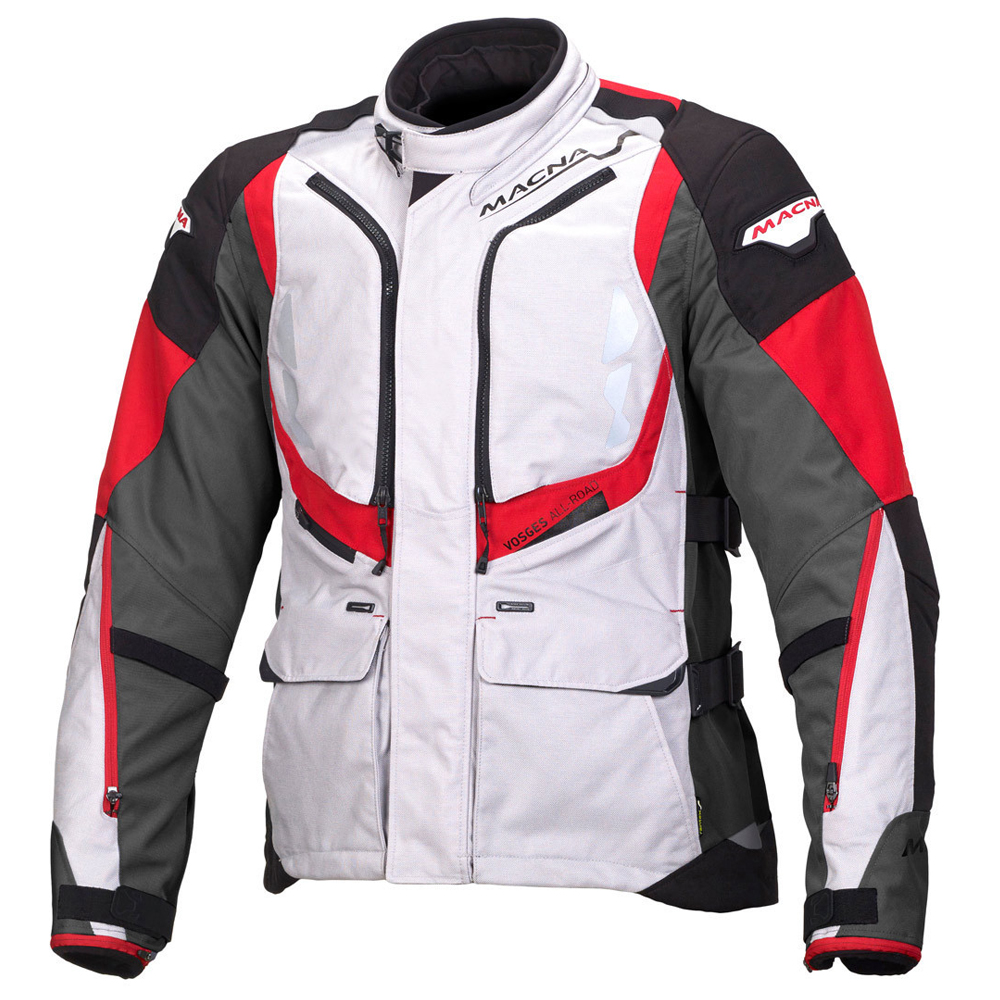Macna Vosges Light Grey Black Gun Red 2XL
